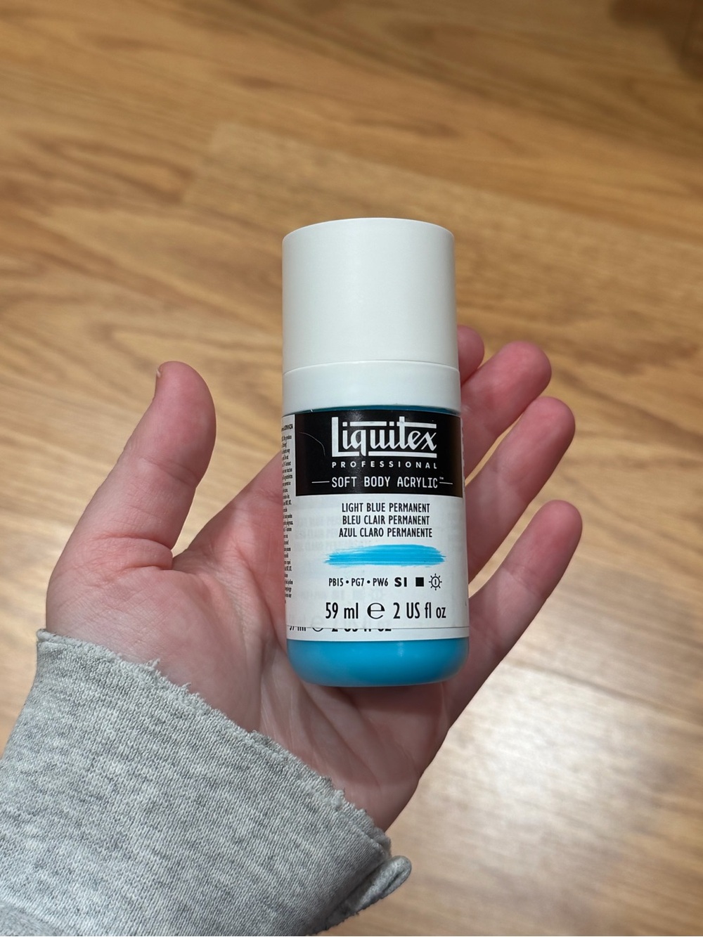 Liquitex Soft Body Acrylic Paint - Light Blue Permanent